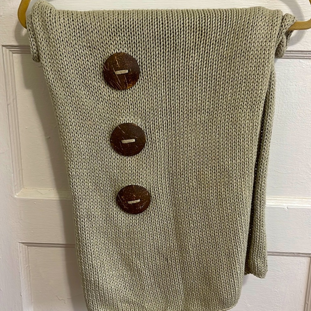 Tan Nantucket wrap with buttons